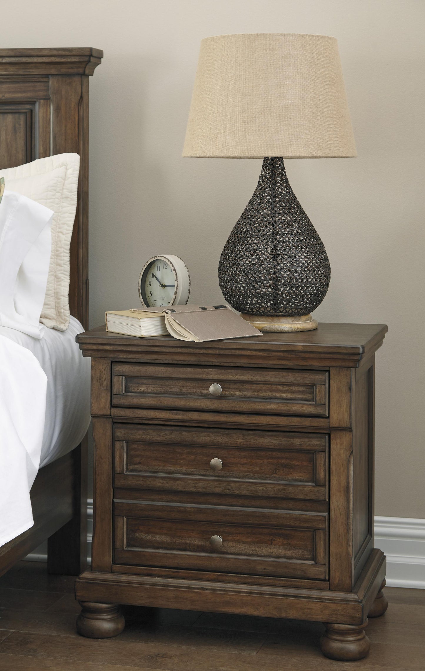 Flynnter - Medium Brown - Two Drawer Night Stand
