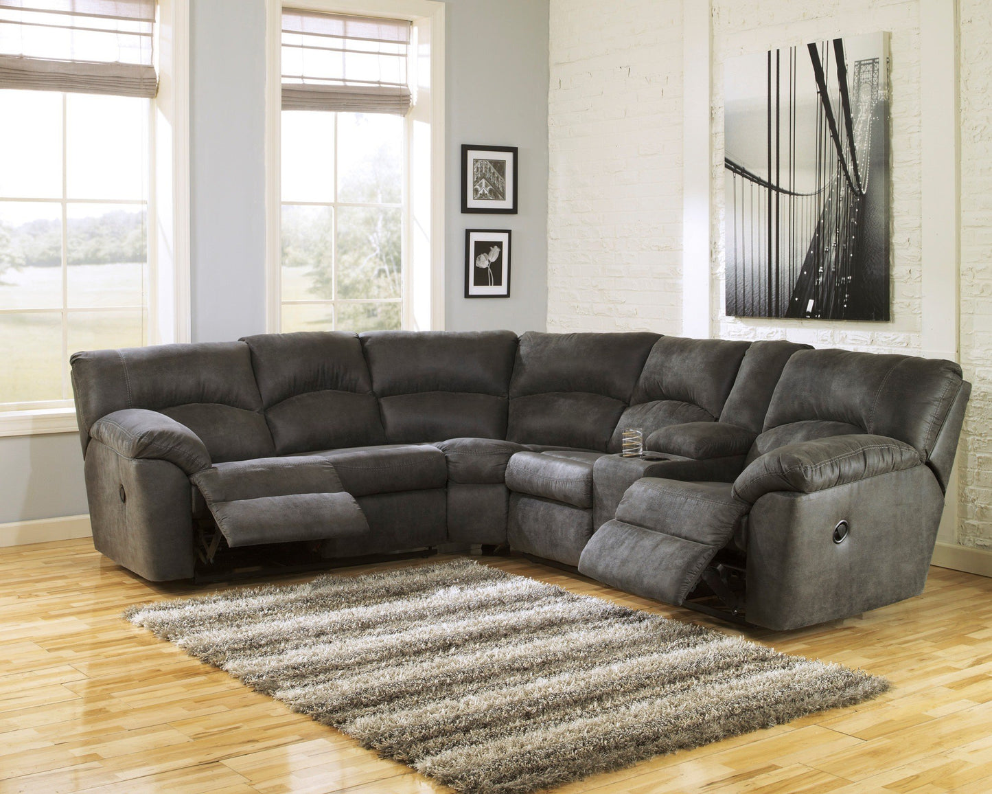 Tambo - Pewter - LAF REC Loveseat & RAF REC Loveseat Sectional