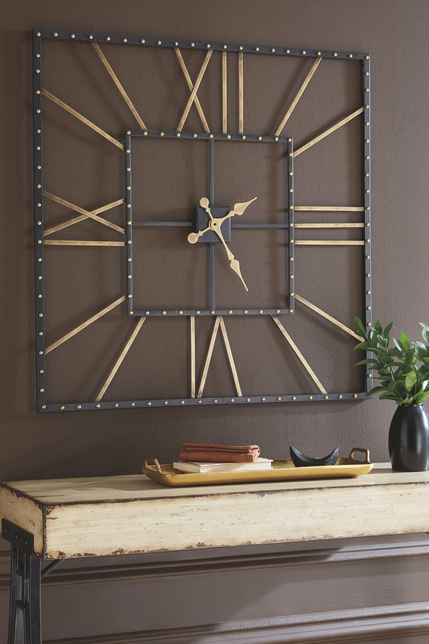 Thames - Black/Gold Finish - Wall Clock