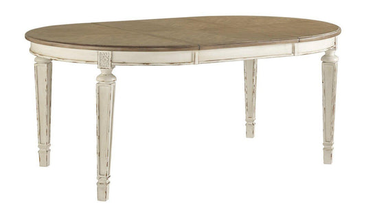 Realyn - Chipped White - Oval Dining Room Table