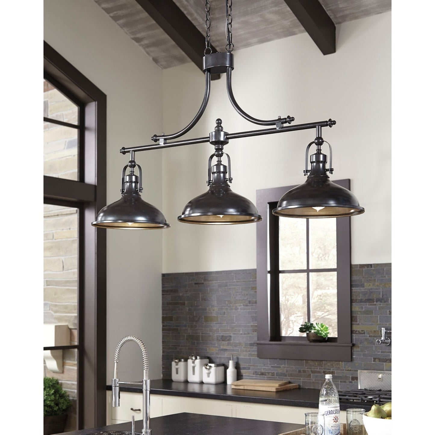 Jocelin - Distressed White - Wood Pendant Light