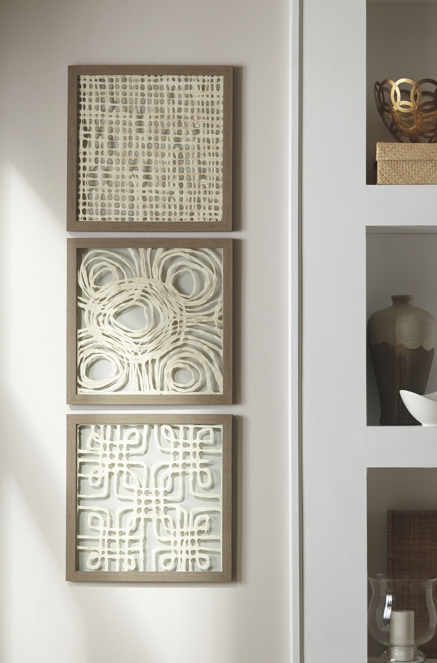Odella - Cream/Taupe - Wall Decor Set