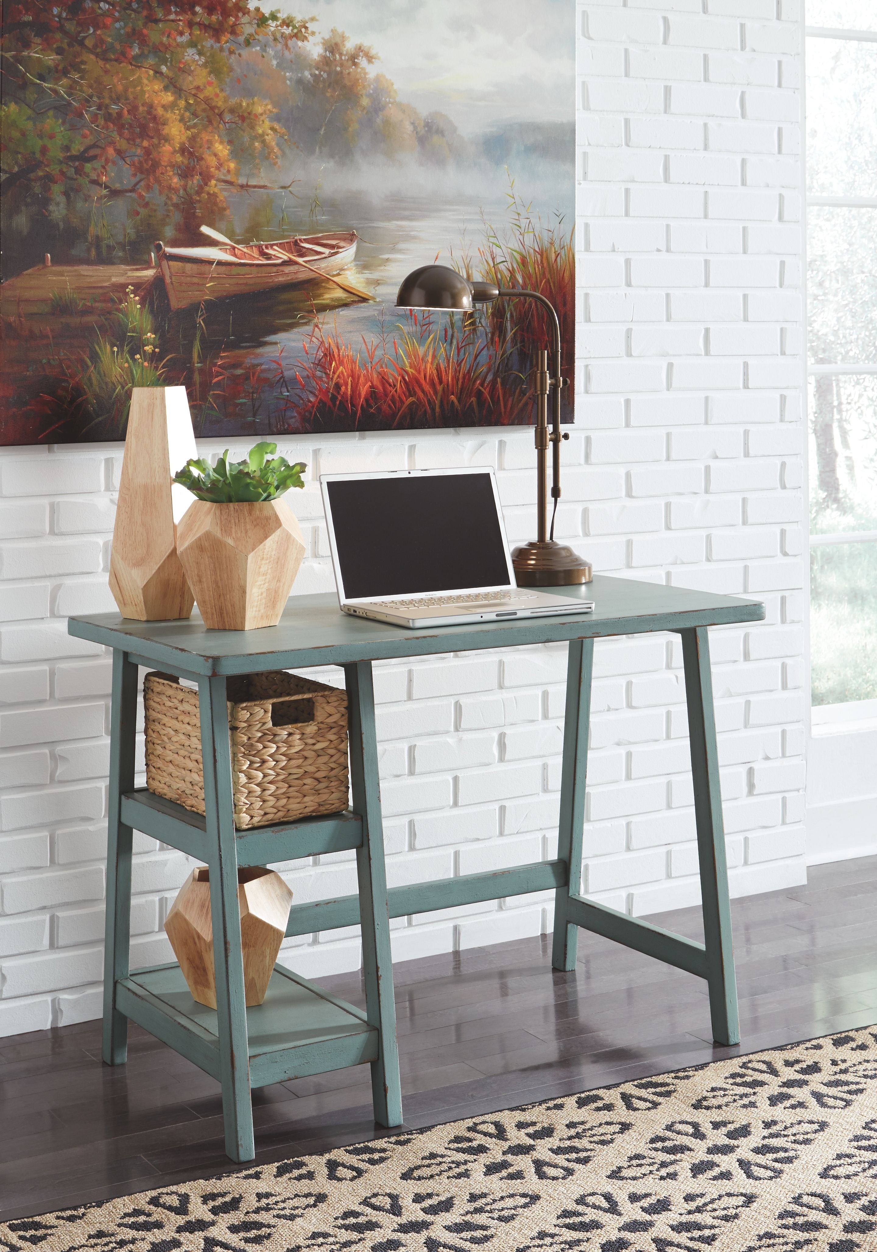 Mirimyn teal home store office small desk